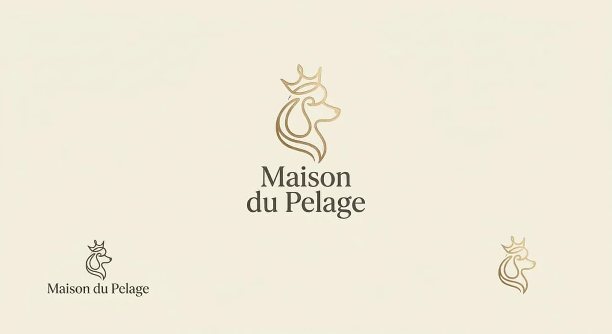Logo principal de Maison du Pelage, identité visuelle premium toilettage canin