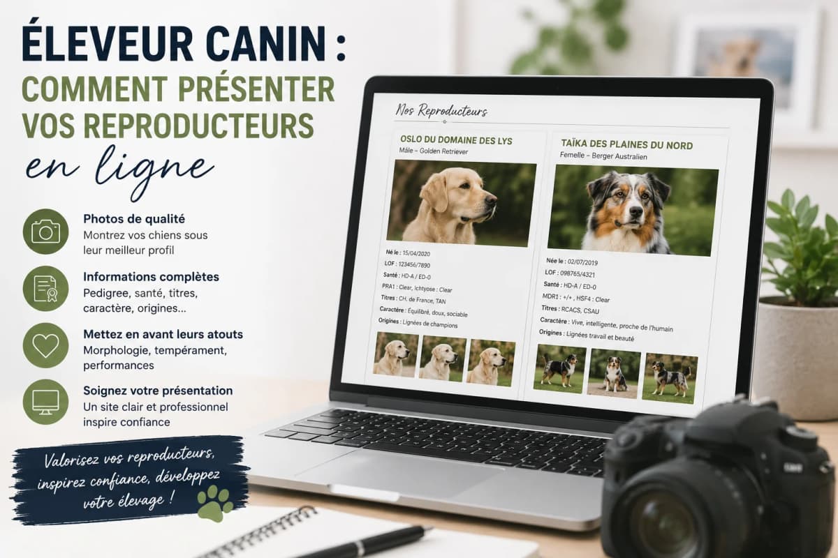 Éleveur canin : comment présenter vos reproducteurs en ligne